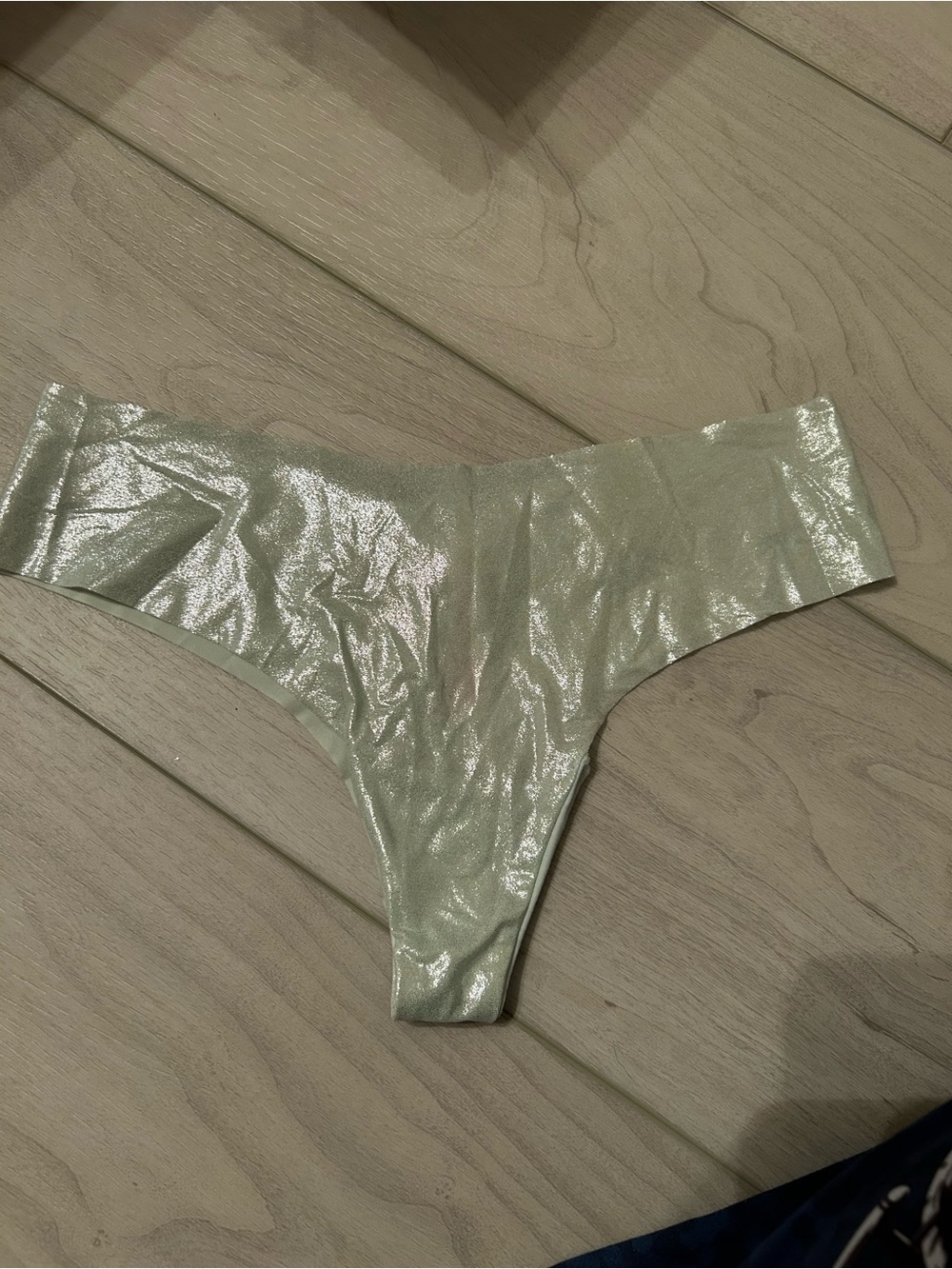 Victoria's Secret Shimmery Light Green Thong Panty